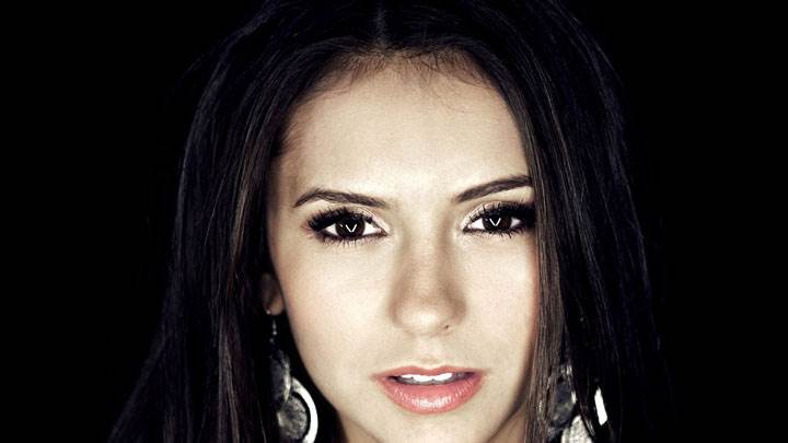 Nina Dobrev Red Lips Looking Front Face Closeup